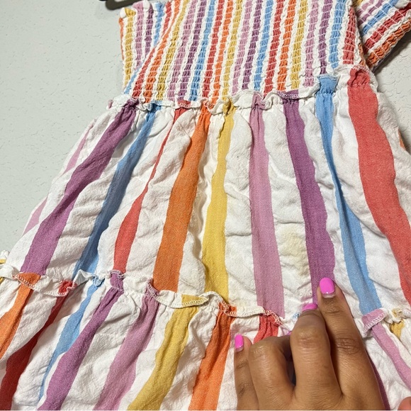 Roller Rabbit Striped Rainbow Ruffle Dress Girls Size 10Y - Picture 6 of 10